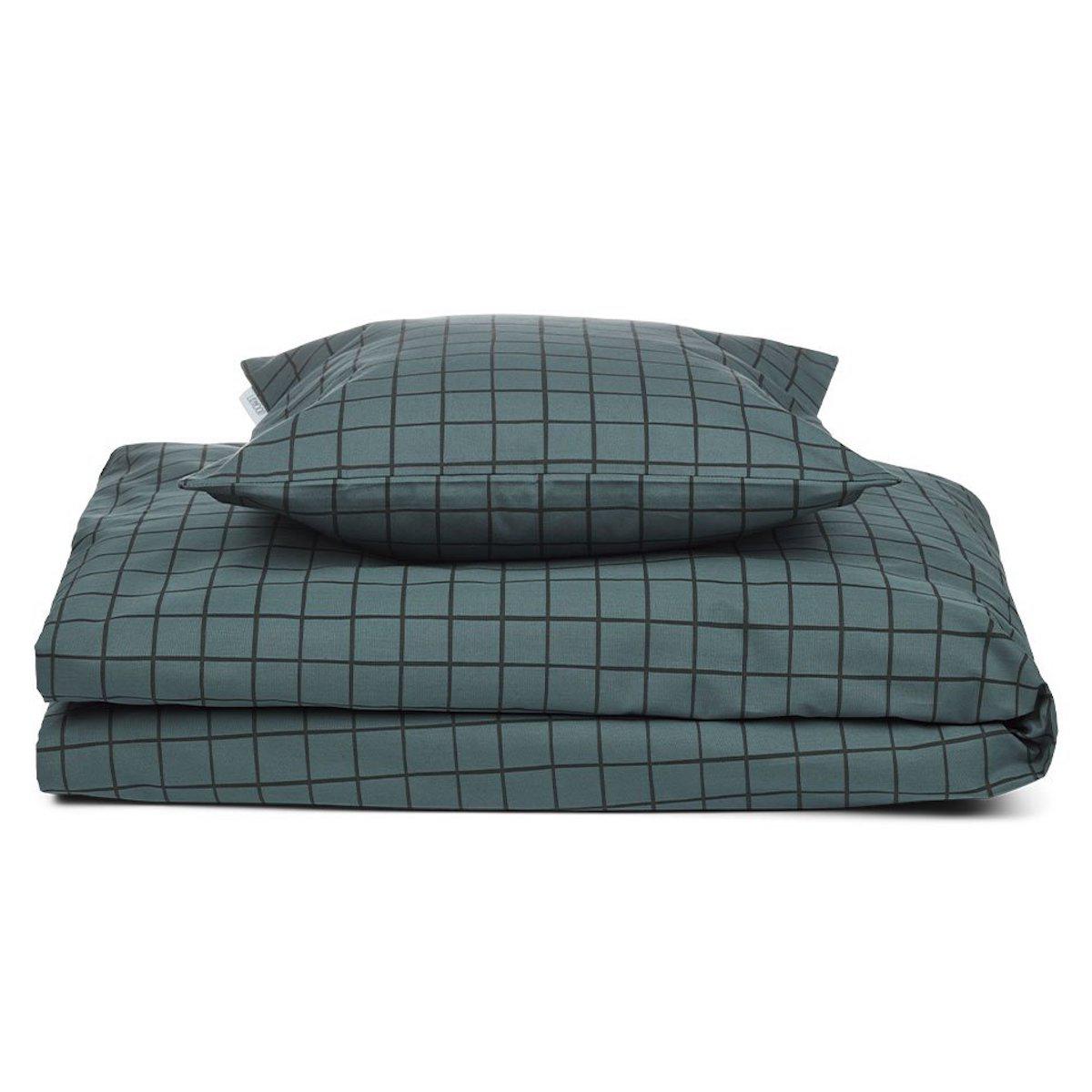 Housse de couette 100x140cm INGEBORG Liewood Check-whale blue