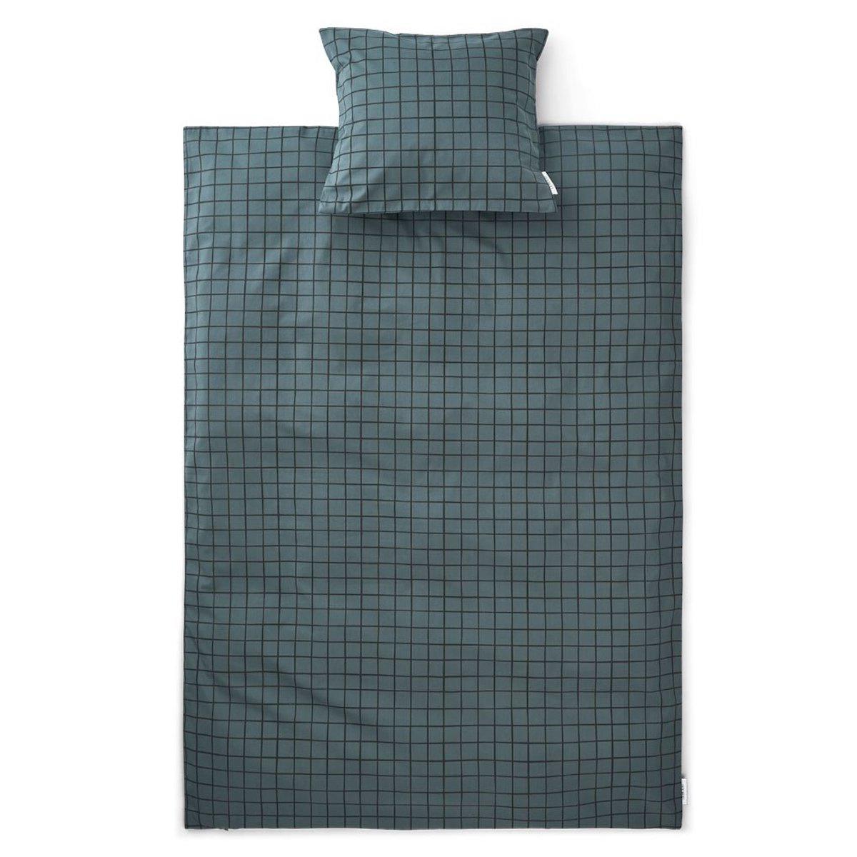 Housse de couette 100x140cm INGEBORG Liewood Check-whale blue