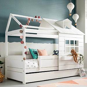 Hüttenbett 90x200cm LAKE HOUSE 1 Lifetime weiß