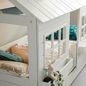 Hüttenbett 90x200cm LAKE HOUSE 2 Lifetime weiß
