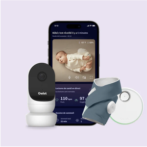 Intelligentes Babyüberwachungssystem DREAM SOCK & CAM 2 Bundle Owlet bedtime blue