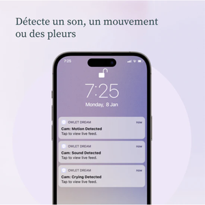 Intelligentes Babyüberwachungssystem DREAM SOCK & CAM 2 Bundle Owlet bedtime blue