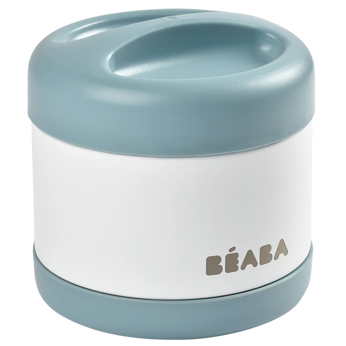 Isotherme Edelstahl-Portion 500ml Beaba baltisch blau-weiß