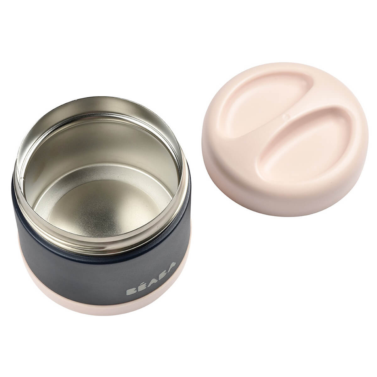 Isotherme Edelstahl-Portion 500ml Beaba hellrosa-nachtblau