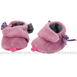 JOLIS PAS BEAUX by Moulin Roty Chaussons fourrure parme 0-6 mois