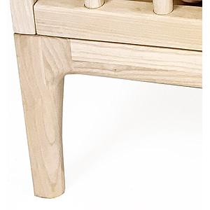 Juniorbett KERA in Esche mit Sockelfuß Curve