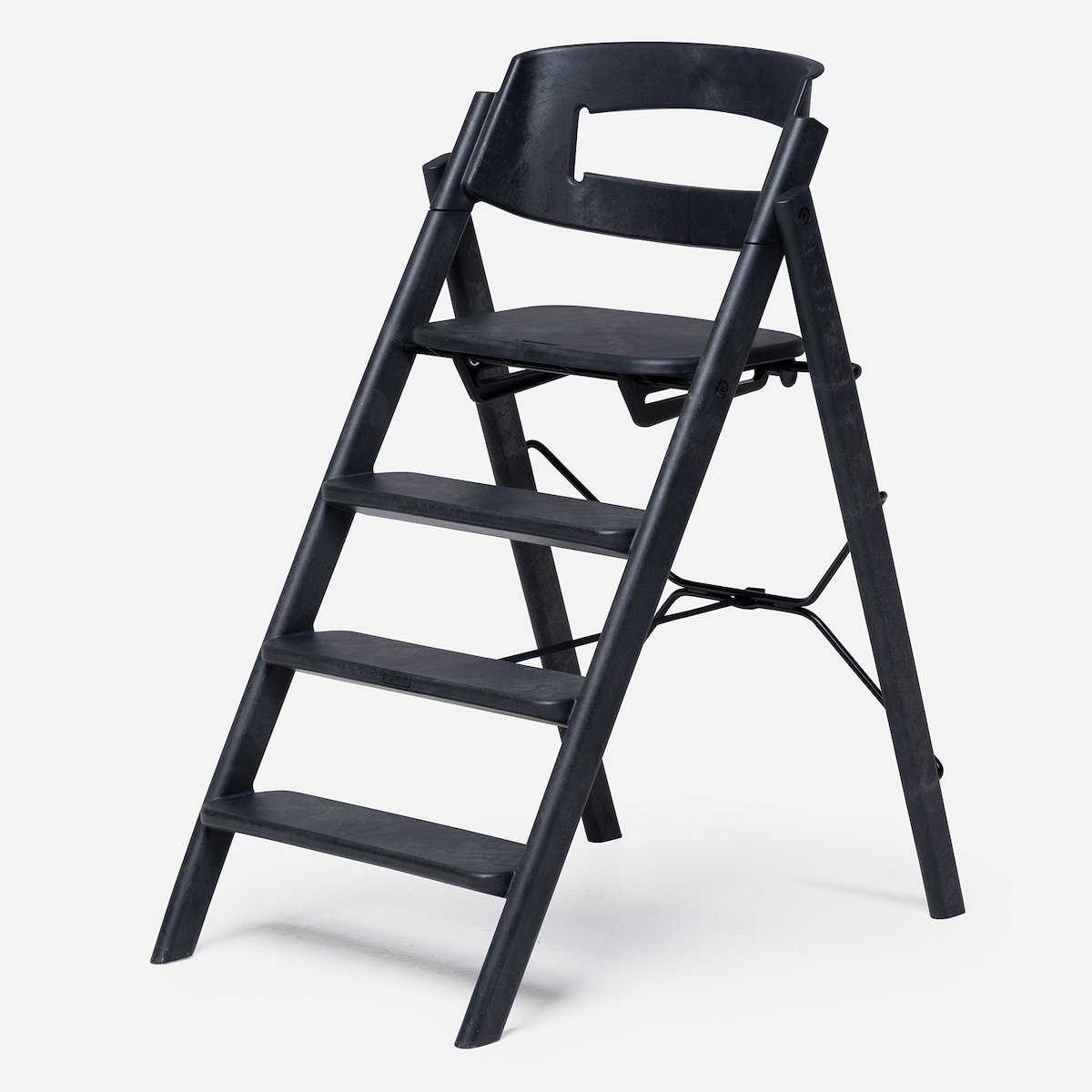 KAOS Klapp Hochstuhl aus recyceltem Kunststoff in Anthrazitschwarz