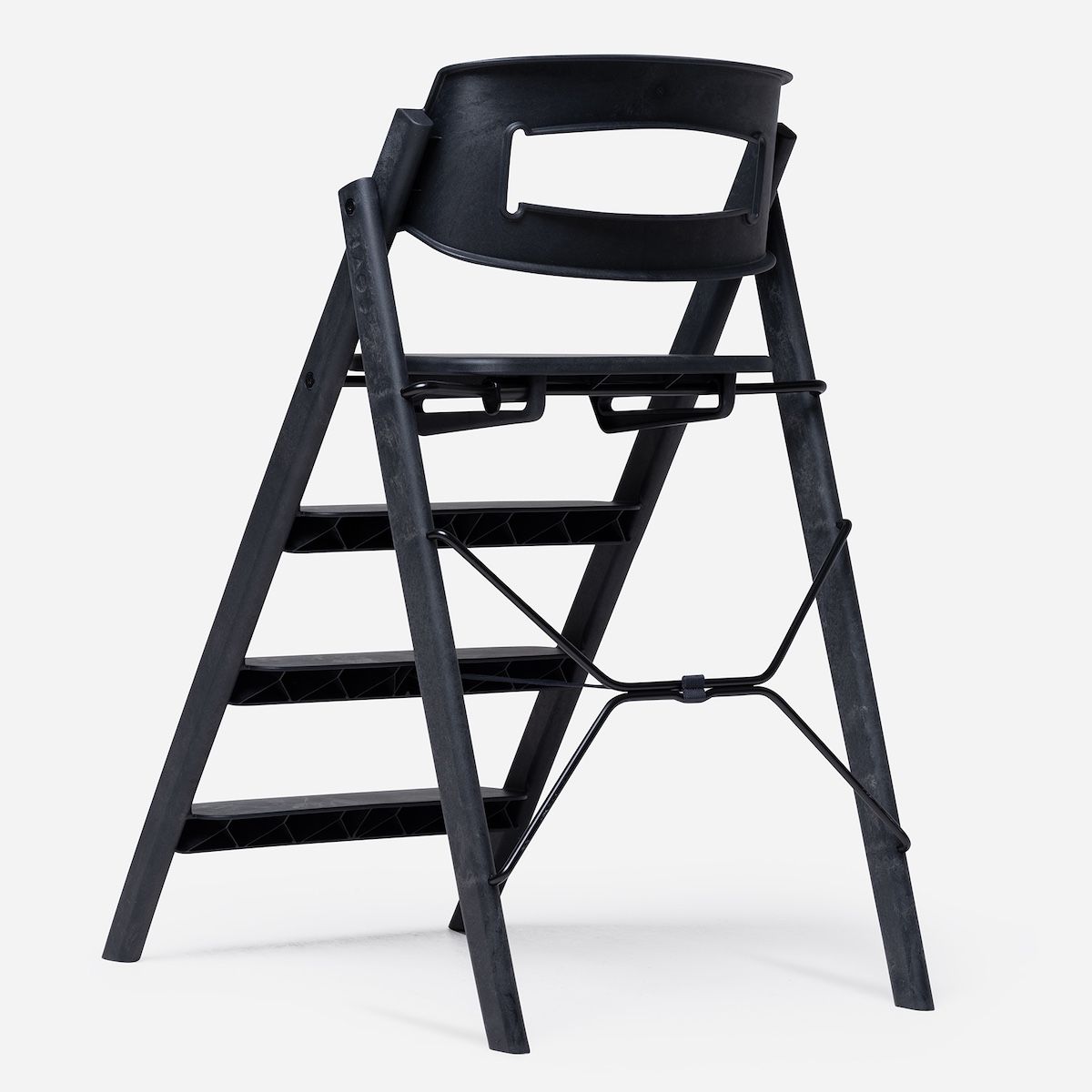 KAOS Klapp Hochstuhl aus recyceltem Kunststoff in Anthrazitschwarz