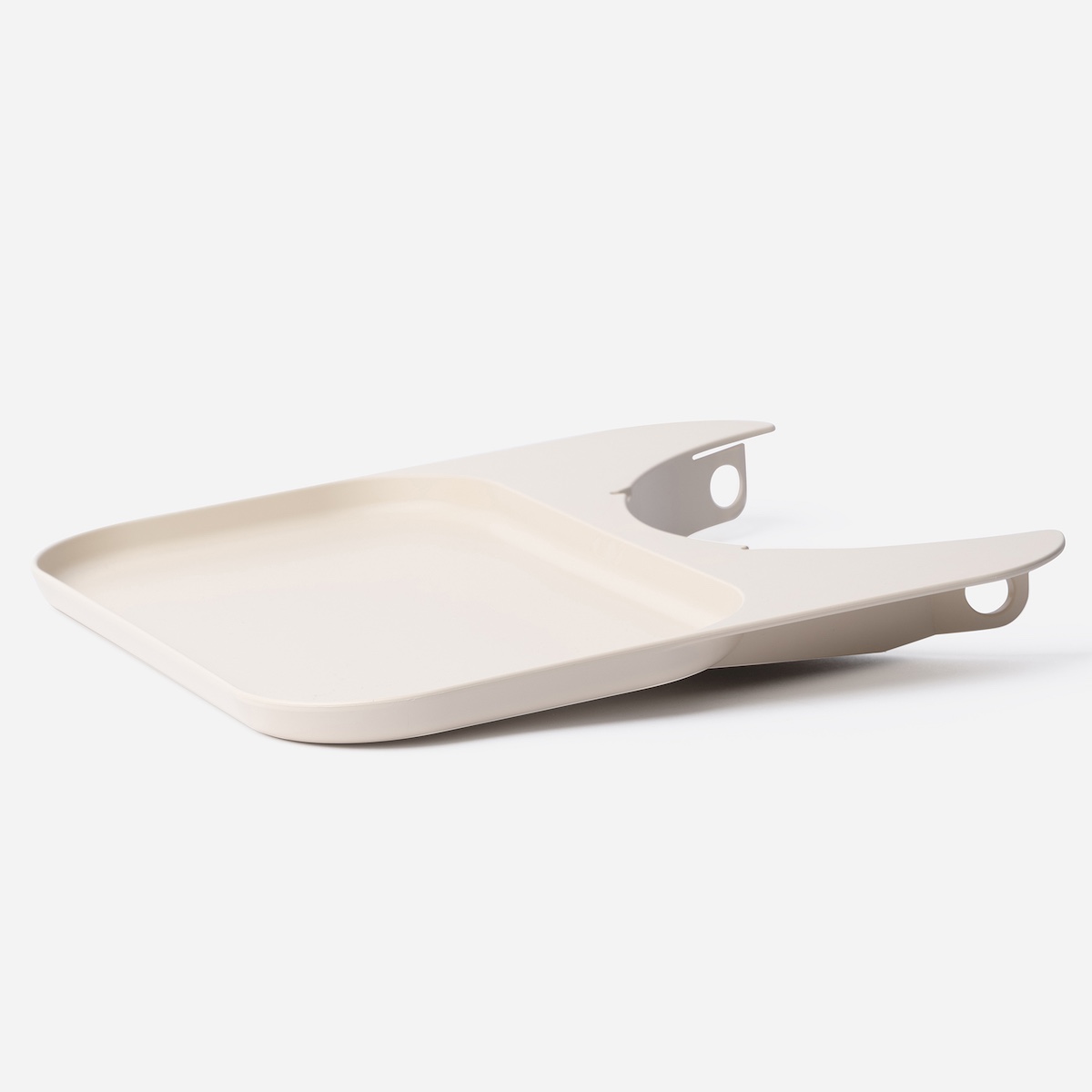 KAOS Klapp Tablett aus recyceltem Kunststoff in Elfenbein