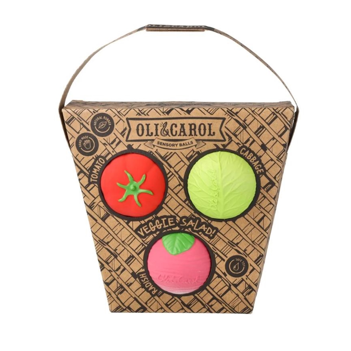 Kauspielzeug Gemüsesalat-Sensory-Ball Oli and Carol
