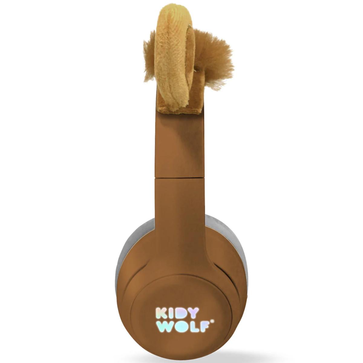 Kidyears Bluetooth headset with magnetic ears 85 dB mode space for SD card jack cable Kidywolf Lion