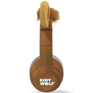 Kidyears Bluetooth headset with magnetic ears 85 dB mode space for SD card jack cable Kidywolf Lion