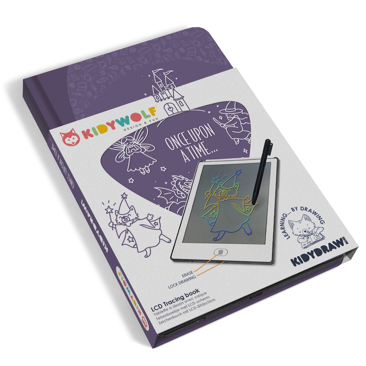 Kidywolf Kidydraw-mini ist ein tragbares Zeichentablett mit Pausenpapier. Dieses Buch enthält 30 Zeichnungen und 1 LCD-Bildschirm. 