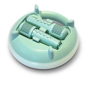 Kidywolf Kidykaraoke - Karaoke-Lautsprecher 2x20w Lautsprecher und zwei drahtlose Mikrofone mit Soundeffekten.