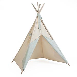 Kinder-Tipi beige STARS grün
