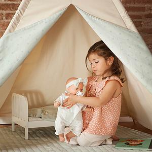 Kinder-Tipi beige STARS grün