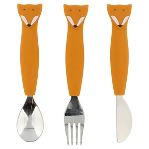 Kinderbesteck Set aus Silikon 3-teilig Mr. Fox Trixie