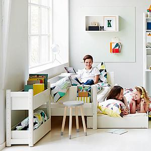 Kinderbett 90x200cm Ausziehbett WHITE Flexa weiß