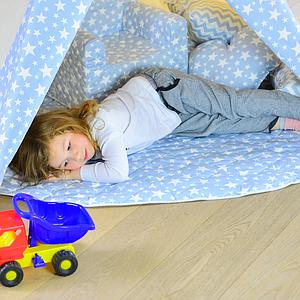 Kinderkissen herz STARS Abitare Kids Hell blau