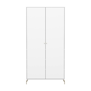 Kinderschrank 2 Türen mit Fußteil SAGA FLEXA blanc oat