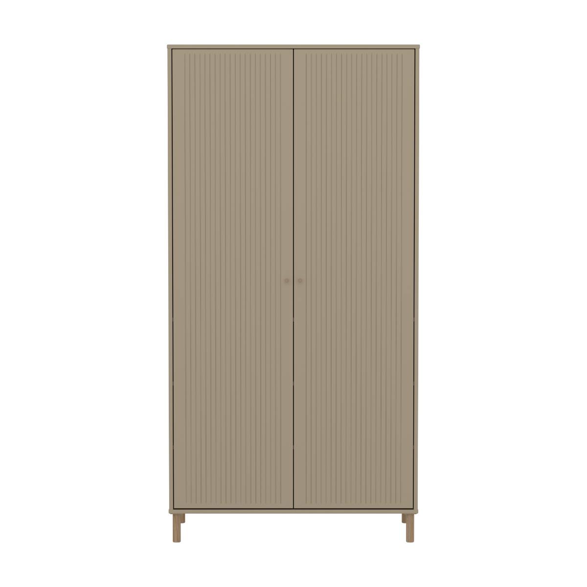 Kinderschrank 2 Türen Rillen mit Fuß SAGA FLEXA Hafer Eiche