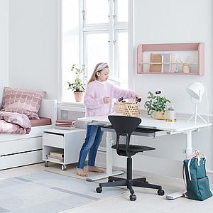 Kinderschreibtisch höhenverstellbar EVO Flexa weiß