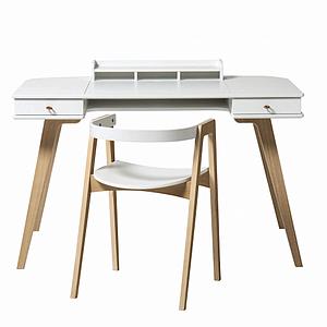 Kinderschreibtisch-Stuhl 72,6 cm WOOD Oliver Furniture weiß-Eiche