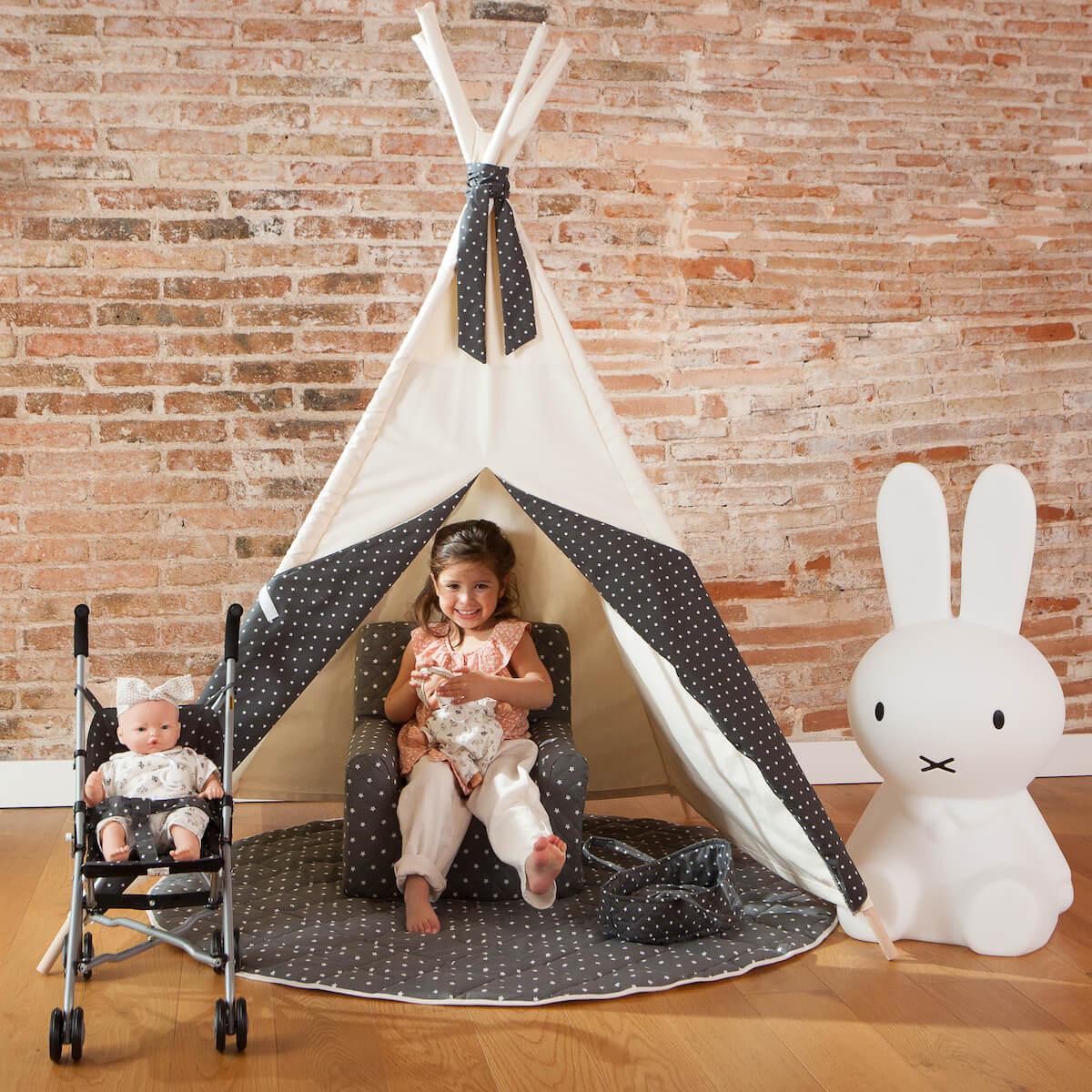 Kindersessel STARS grau 