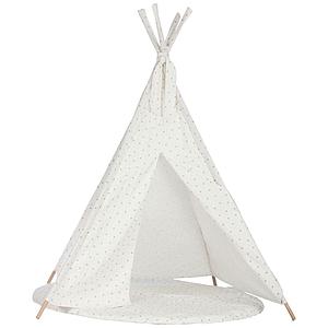 Kinderteppich für Tipi STARS weiß 