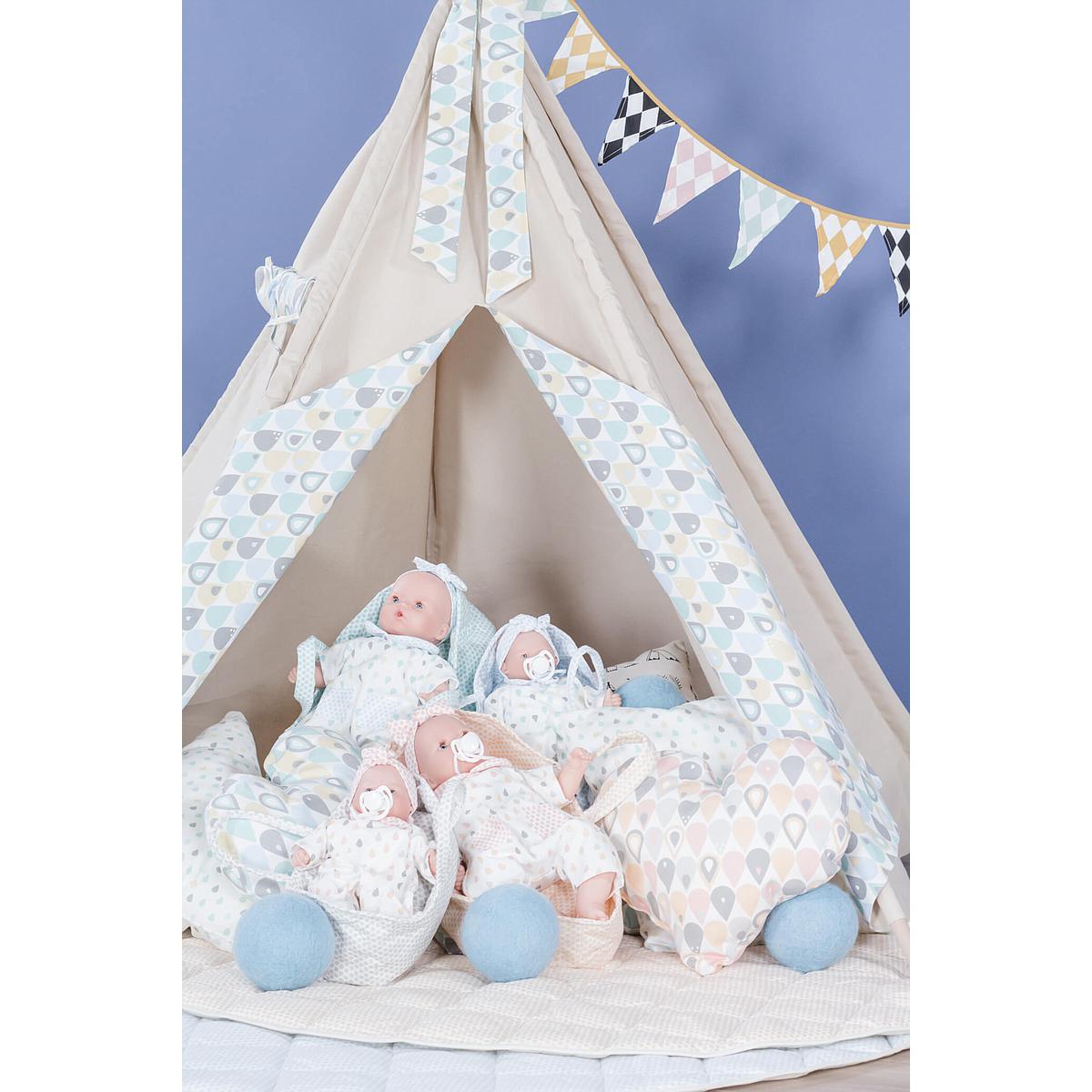 Kinderteppich Tipi PUNKTE Abitare kids Blau
