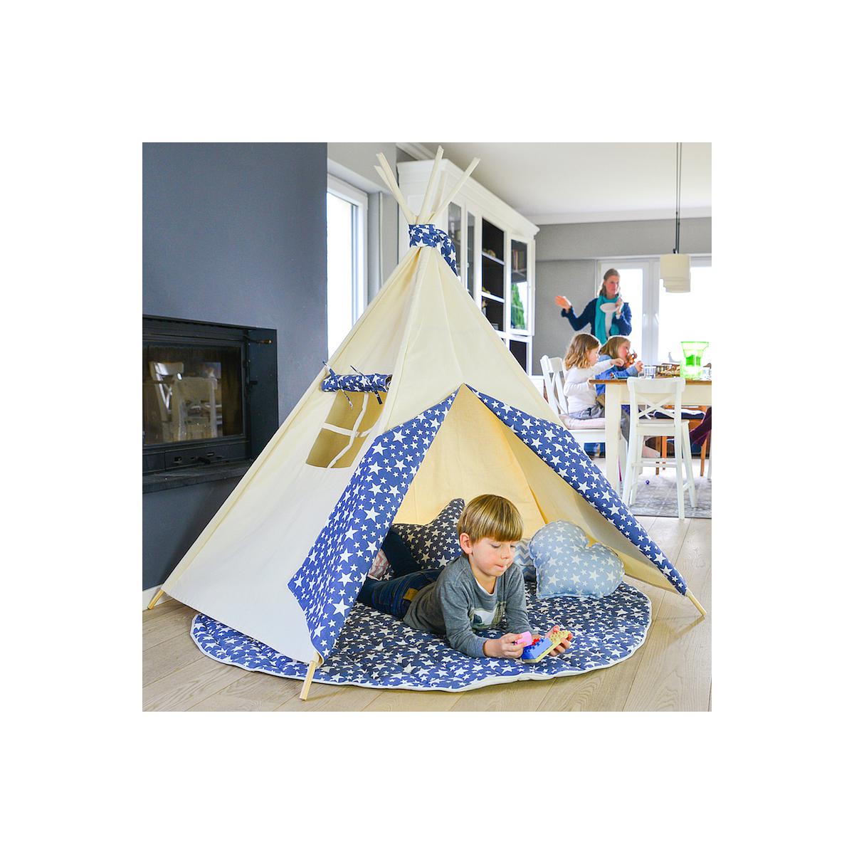 Kinderteppich Tipi STARS Abitare Kids Blue jeans
