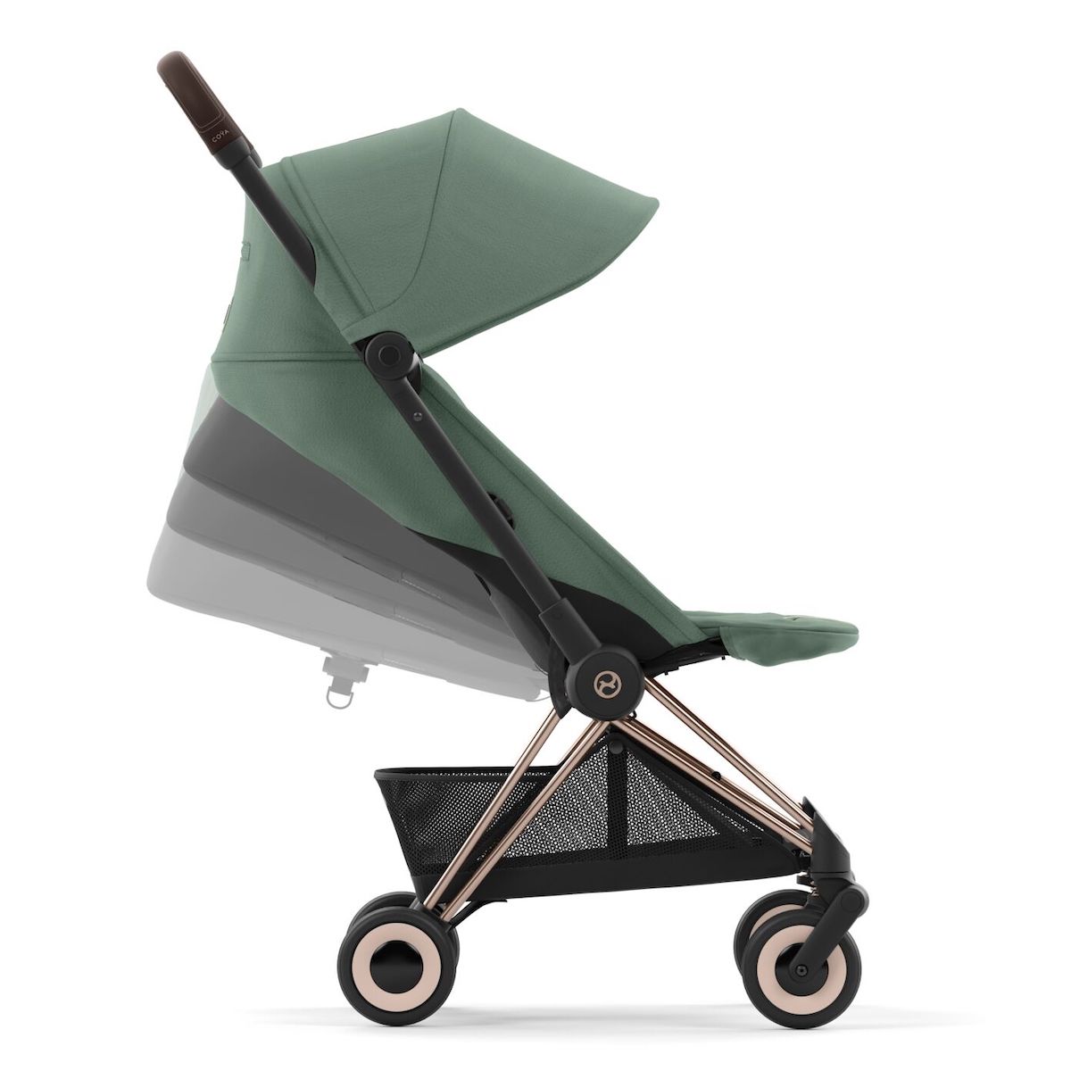 Kinderwagen COŸA Cybex Rosegold-Leaf Green