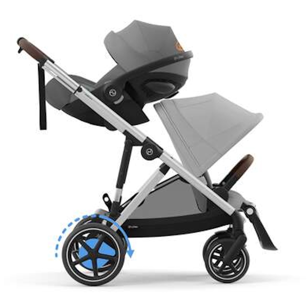 Kinderwagen eGAZELLE S silver BP Cybex Stone Grey