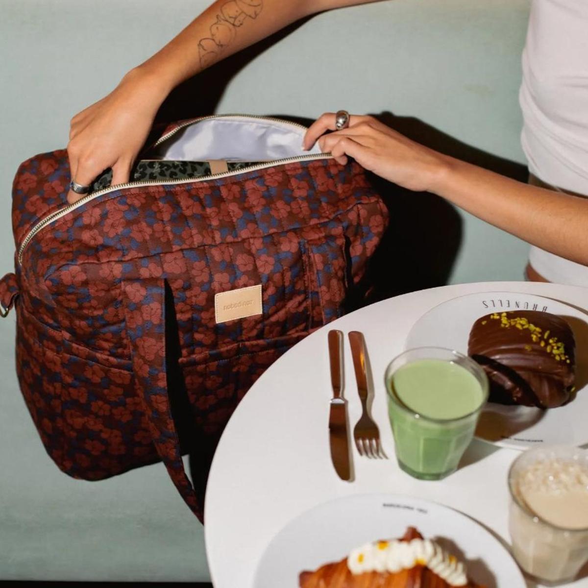 Kinderwagen TascheHYDE PARKNobodinoz maroon poppies