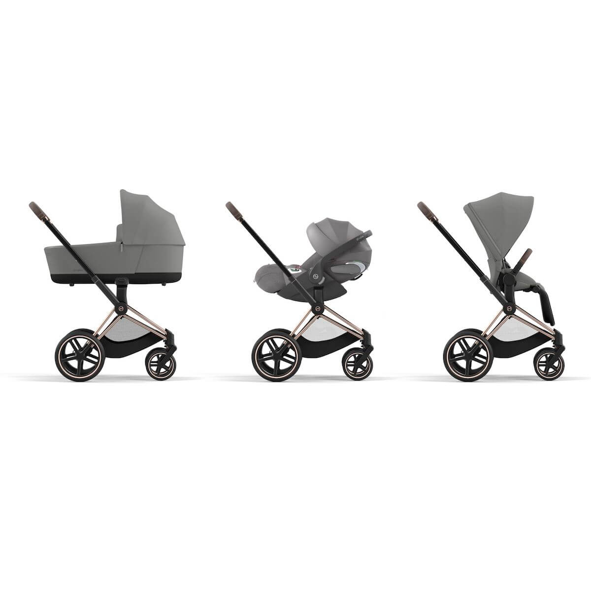 Kinderwagenaufsatz luxe PRIAM Cybex Mirage Grey