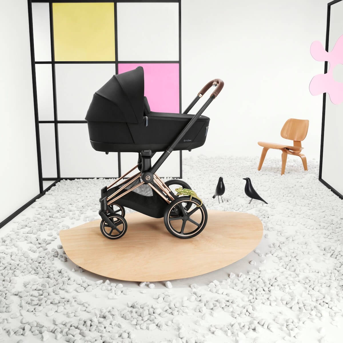 Kinderwagenaufsatz luxe PRIAM Cybex Sepia Black