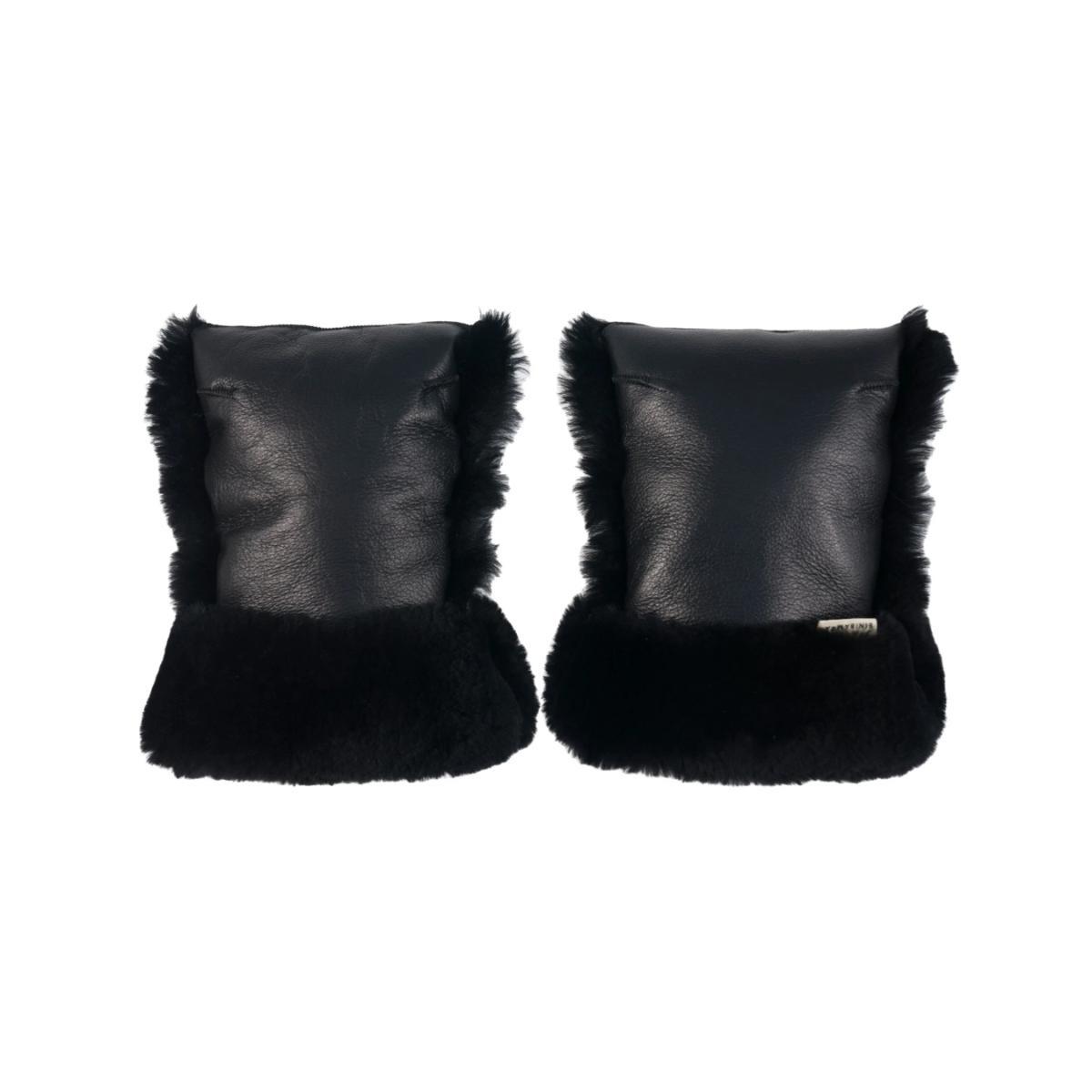 Kinderwagenfäustlinge aus Schaffell Binibamba black black