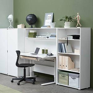 Kippbarer Kinderschreibtisch middle up MOBY Flexa weiß