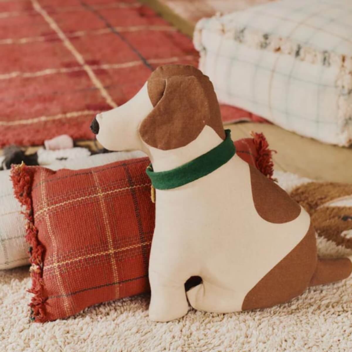 Kissen 25x40cm HANDLOOM Wouf wouf Lorena Canals mapple red