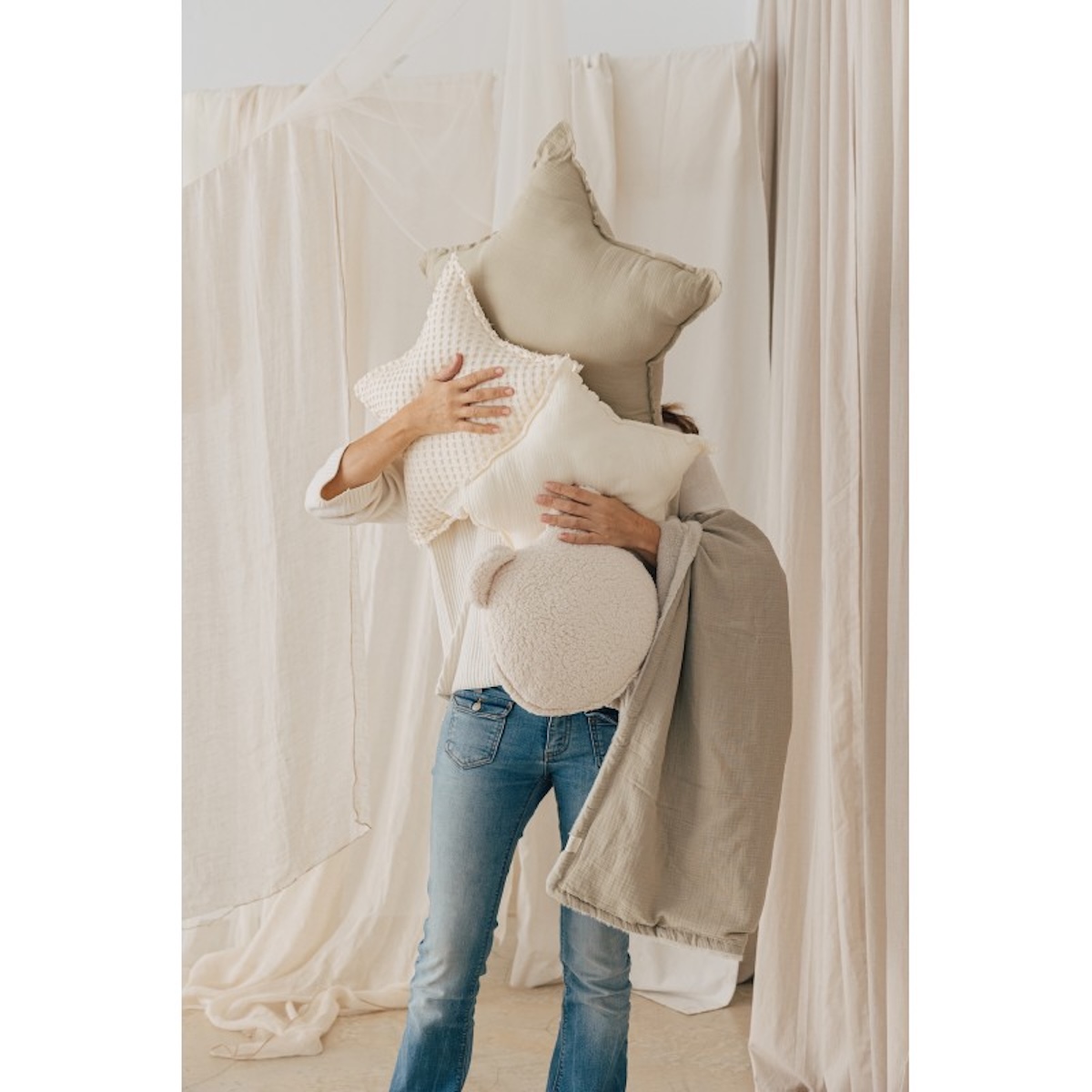 Kissen STAR Babyshower gofre vanilla