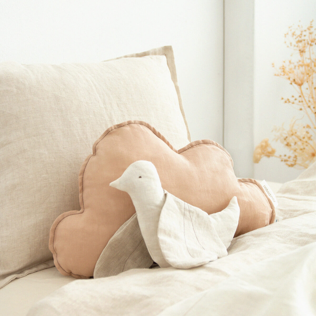 Kissen Wolke Leinen FRANZÖSISCH Nobodinoz Sand