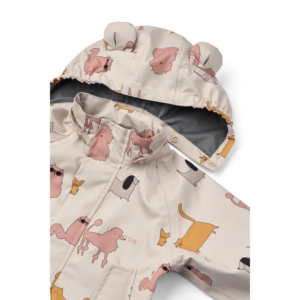 Kit de vêtements de pluie MANU 92 Liewood Cats and Dogs sandy