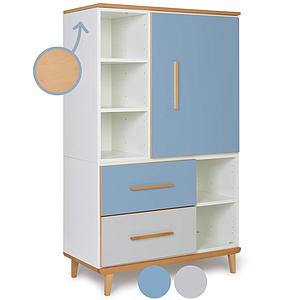 Kleiderschank 147cm 1-türig 2 Schubladen NADO capri blue-manhattan grey