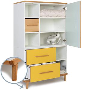 Kleiderschank 147cm 1-türig 2 Schubladen NADO mint-sunshine yellow