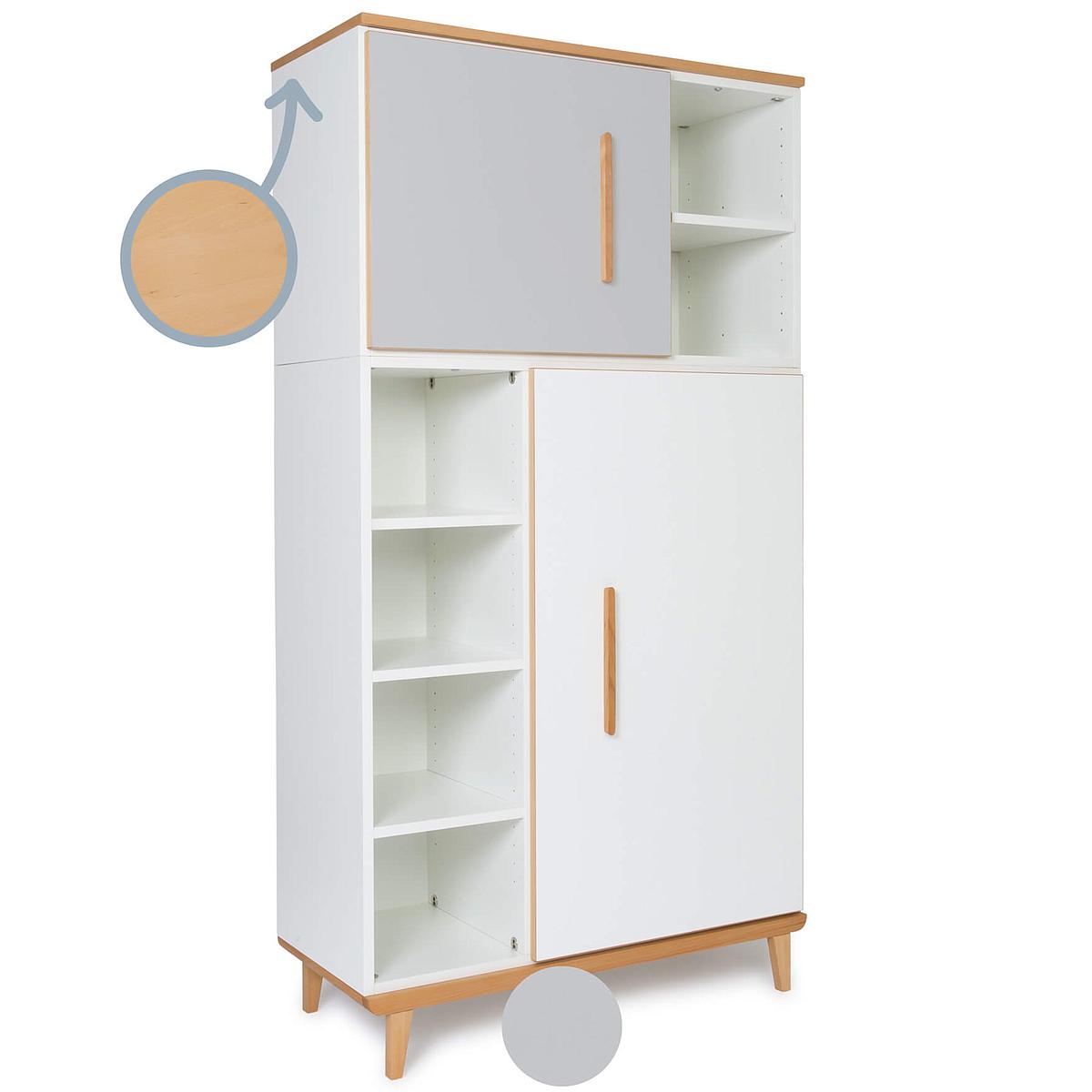 Kleiderschank 173cm 2-türig NADO manhattan grey-white