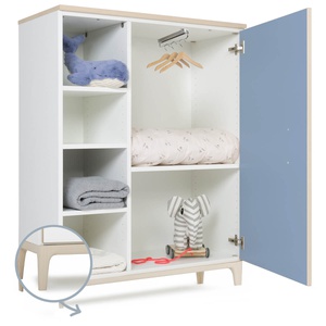 Kleiderschrank 120 cm 1-türig NADO Curve Esche capri blue