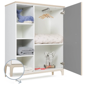 Kleiderschrank 120 cm 1-türig NADO Curve Esche slate grey