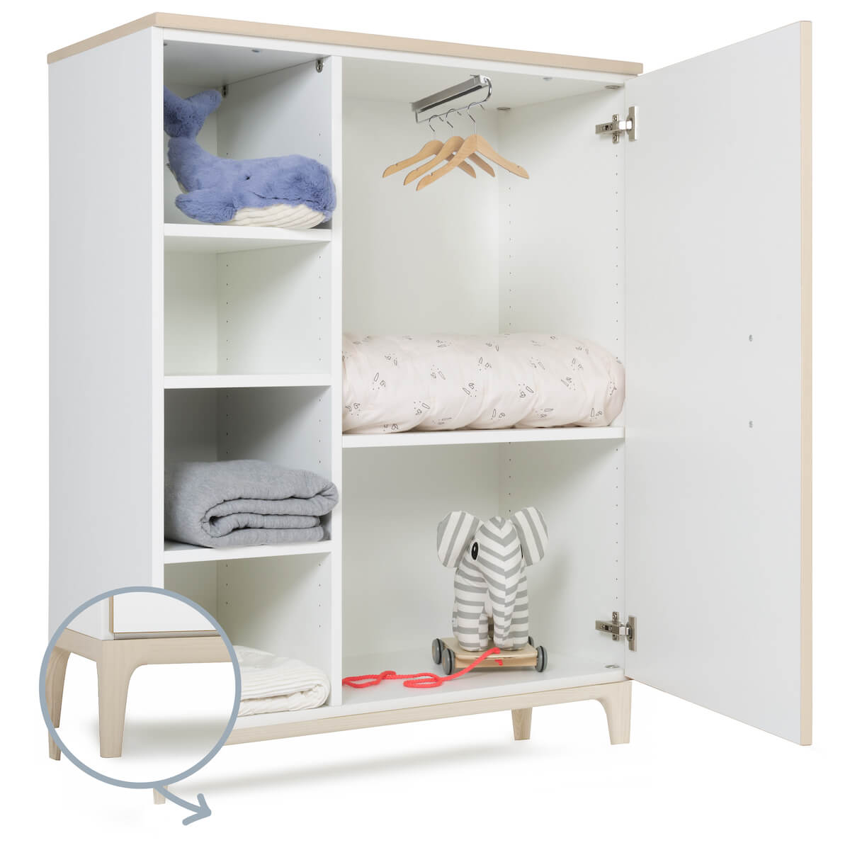 kleiderschrank 120 cm 1-türig nado curve esche sunshine yellow