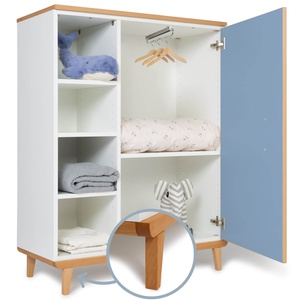 Kleiderschrank 120 cm 1-türig NADO Retro Buche capri blue