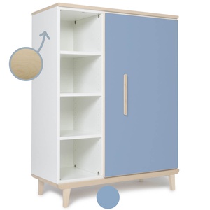 Kleiderschrank 120 cm 1-türig NADO Retro Esche capri blue